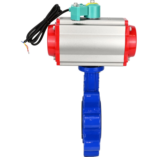 Затвор дисковый поворотный WBV1616E-2W-Fb-H Ду125 Ру16 LUG корпус - чугун QT450, диск - чугун QT450, уплотнение - EPDM, с пневмоприводом PA-DA-105 и магнитным переключателем ALS200D в Алматы