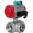 Кран шаровой BV3232P(4pc)-SP-3WL-T-ISO-H Ду80 Ру40 стандартнопроходной L-тип, внутренняя резьба, корпус - нержавеющая сталь 316, уплотнение - PTFE, пневмопривод PA-DA-083, пневмораспределитель 4M310-08 DC24V и магнитным переключателем ALS200D в Алматы