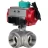 Кран шаровой BV3232P(4pc)-SP-3WL-T-ISO-H Ду80 Ру40 стандартнопроходной L-тип, внутренняя резьба, корпус - нержавеющая сталь 316, уплотнение - PTFE, пневмопривод PA-DA-083, пневмораспределитель 4M310-08 DC24V и магнитным переключателем ALS200D в Алматы