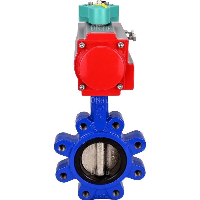Затвор дисковый поворотный WBV1616E-2W-Fb-H Ду150 Ру16 LUG корпус - чугун QT450, диск - чугун QT450, уплотнение - EPDM, с пневмоприводом PA-DA-105 и магнитным переключателем ALS200D в Алматы