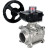 Кран шаровой BV3232P(3pc)-FP-W-ISO-H Ду10 Ру63 полнопроходной двухходовой, нержавеющая сталь SS316, под приварку, уплотнение - PTFE, с ISO фланцем и редуктором HGB RQN1-180Z с индикатором положения в Алматы