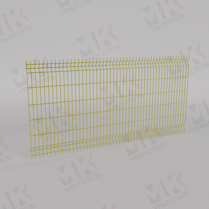 3Д забор желтый (RAL 1021) 2500х3000х4 Medium в Алматы