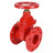 Задвижка клиновая 30ч39р (аналог МЗВГ) GVWN1414S-2W-F-S red Ду50 Ру10/16 фланцевая, корпус - чугун GGG50, уплотнение - силикон, со штурвалом и невыдвижным штоком, цвет - красный в Алматы