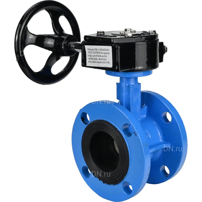 Затвор дисковый поворотный WBV1313E-2W-F-H Ду200 Ру16 фланцевый, корпус - чугун GGG40, диск - чугун GGG40, уплотнение - EPDM, с редуктором RDN RQN4-500Z-T30 в Алматы