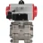 Кран шаровой BV3232P(3pc)-FP-SW-ISO-H Ду40 Ру63 полнопроходной, корпус - нержавеющая сталь SS316, под приварку, с пневмоприводом PA-DA-065, пневмораспределителем 4M310-08 DC24V в Алматы