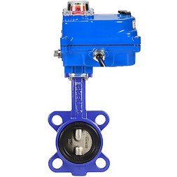 Затвор дисковый поворотный WBV1432E-2W-Fb-H Ду40 Ру16, корпус - чугун GGG50, диск - нержавеющая сталь 316L, уплотнение - EPDM, с электроприводом QT-N-003EM-O1-24VDC-У1 blue 24В