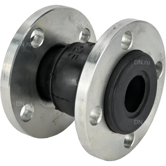 Компенсатор резиновый CR-E25-F Ду32 Ру10, резиновая вставка (корпус) - EPDM, тип присоединения - фланцевый, материал фланцев - сталь углеродистая оцинкованная в Алматы