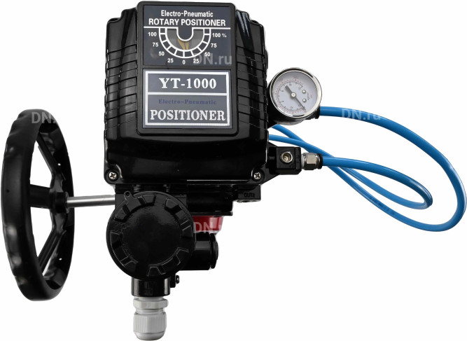 Кран шаровой BV3232P(4pc)-SP-3WL-T-ISO-H Ду10 Ру63 ст.проходной 3-ходовой, L-тип, нерж. сталь SS316, внутренняя резьба, PTFE, с пн.приводом PA-DA-065, ручным дублером MON1-250-T26-ISO и эл.пневматич. позиционером YT-1000RSN без обратной связи в Алматы