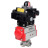 Кран шаровой BV3232P(4pc)-SP-3WL-T-ISO-H Ду32 Ру63 стандартнопроходной трехходовой L-тип, нержавеющая сталь SS316, внутренняя резьба, уплотнение - PTFE, с пневмоприводом PA-DA-52 и блоком концевых выключателей APL-410N EX в Алматы