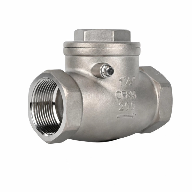 Клапан обратный VCT3131-T 1 1/2 Ду40 Ру16 ZGY резьбовой, поворотный, корпус - нержавеющая сталь CF8/AISI 304, диск - нержавеющая сталь CF8/AISI 304, уплотнение - PTFE в Алматы