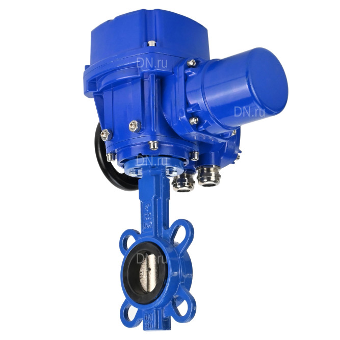 Затвор дисковый поворотный WBV1432N-2W-Fb-H Ду125 Ру16, корпус - чугун GGG50, диск - нержавеющая сталь 316L, уплотнение - NBR, с электроприводом QT-N-015M-O2-380VAC-У1 в Алматы