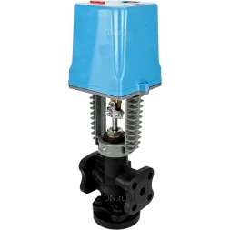 Клапан запорно-регулирующий VSR1-13V-PED-F Ду15 Ру16 Kv0.8м3/ч, односедельный, фланцевый, корпус - чугун EN-JS1025, уплотнение - фторкаучук (Viton, FPM) с электроприводом XCK220-1500 AC220В