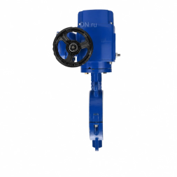 Затвор дисковый поворотный WBV3434Pf-2W-Fb-R Ду200 Ру16, корпус - углеродистая сталь WCB, диск - углеродистая сталь WCB, футерованный PTFE, уплотнение - PTFE, с электроприводом QT-N-020M-O2-380VAC-У1
