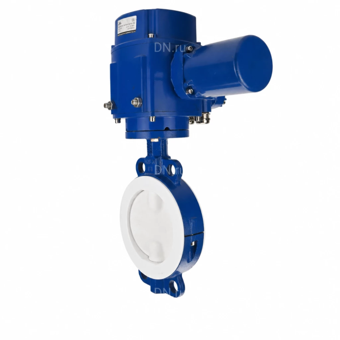 Затвор дисковый поворотный WBV3434Pf-2W-Fb-R Ду200 Ру16, корпус - углеродистая сталь WCB, диск - углеродистая сталь WCB, футерованный PTFE, уплотнение - PTFE, с электроприводом QT-N-020M-O2-380VAC-У1 в Алматы