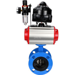 Затвор дисковый поворотный WBV1313E-2W-F-H Ду125 Ру16 фланцевый, корпус - чугун GGG40, диск - чугун GGG40, EPDM, с пневмоприводом PA-DA-130, пневмораспределителем 4M310-08 DC24V, БКВ APL-510N EX и БПВ AFC2000