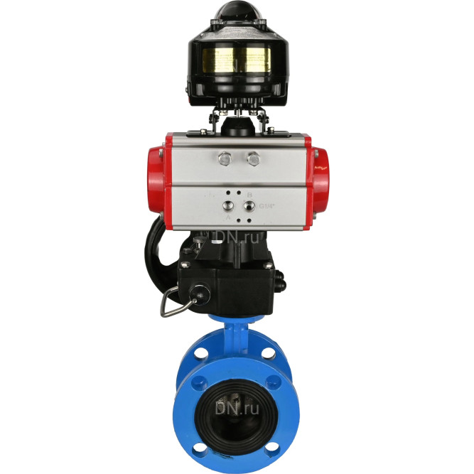 Затвор дисковый поворотный WBV1313E-2W-F-H Ду150 Ру16 фланцевый, корпус - чугун GGG40, диск - чугун GGG40, уплотнение - EPDM, с пневмоприводом PA-DA-130, БКВ APL-510N EX и ручным дублером MON1-250-T26-ISO в Алматы