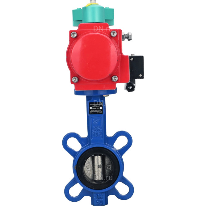Затвор дисковый поворотный WBV1413E-2W-Fb-H Ду50 Ру16, корпус - чугун GGG50, диск - чугун GGG40, уплотнение - EPDM, с пневмоприводом PA-SA-083, пневмораспределителем 4M310-08 24В NAMUR и магнитным переключателем ALS200D в Алматы