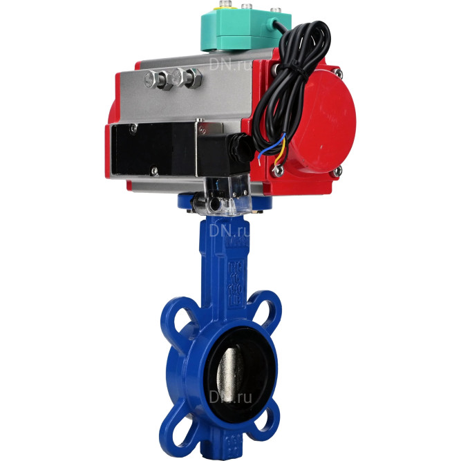 Затвор дисковый поворотный WBV1413E-2W-Fb-H Ду50 Ру16, корпус - чугун GGG50, диск - чугун GGG40, уплотнение - EPDM, с пневмоприводом PA-SA-083, пневмораспределителем 4M310-08 24В NAMUR и магнитным переключателем ALS200D в Алматы