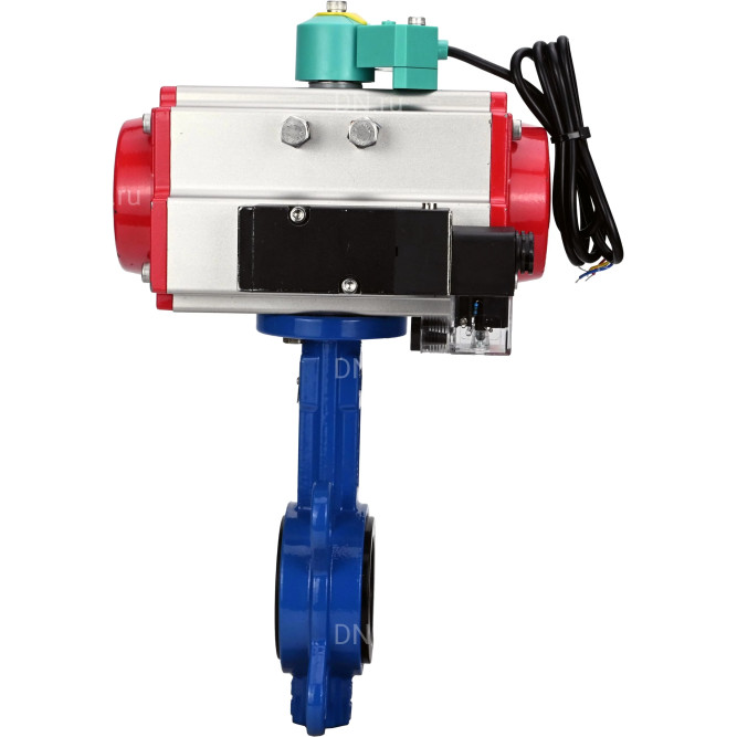 Затвор дисковый поворотный WBV1413E-2W-Fb-H Ду50 Ру16, корпус - чугун GGG50, диск - чугун GGG40, уплотнение - EPDM, с пневмоприводом PA-SA-083, пневмораспределителем 4M310-08 24В NAMUR и магнитным переключателем ALS200D в Алматы