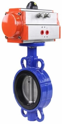 Затвор дисковый поворотный WBV1432E-2W-Fb-H Ду300 Ру16, корпус - чугун GGG50, диск - нержавеющая сталь 316L, уплотнение - EPDM, с пневмоприводом PA-SA-210 с возвратными пружинами в Алматы