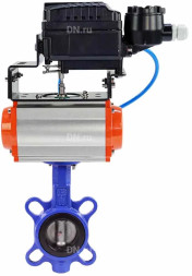 Затвор дисковый поворотный WBV1432E-2W-Fb-H Ду300 Ру16, корпус - чугун GGG50, диск - нержавеющая сталь 316L, уплотнение - EPDM, с пневмоприводом PA-SA-210 и с электропневматическим поворотным позиционером YT-1000RSN без обратной связи