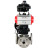 Кран шаровой BV3232P(4pc)-FP-3WL-F Ду65 Ру16 полнопроходной трехходовой, фланцевый, корпус - нержавеющая сталь SS316, с пневмоприводом PA-DA-083 двойного действия, БКВ APL-410N EX и ручным дублером MON2-450-T28-ISO в Алматы