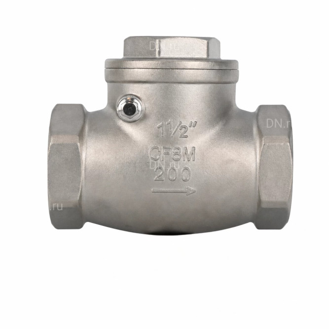 Клапан обратный VCT3131-T 2 1/2 Ду65 Ру16 ZGY резьбовой, поворотный, корпус - нержавеющая сталь CF8/AISI 304, диск - нержавеющая сталь CF8/AISI 304, уплотнение - PTFE в Алматы