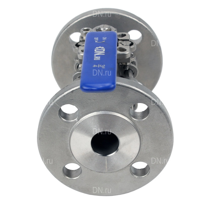Кран шаровой BV3131P(3pc)-FP-F-ISO-H Ду25 Ру40, полнопроходной, трехсоставной, сталь 304, уплотнение - PTFE, фланцевый, с ISO-фланцем в Алматы