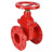 Задвижка клиновая 30ч39р (аналог МЗВГ) GVWN1414S-2W-F-S red Ду150 Ру10/16 фланцевая, корпус - чугун GGG50, уплотнение - силикон, со штурвалом и невыдвижным штоком, цвет - красный в Алматы