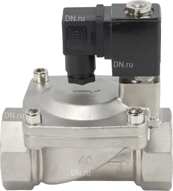 Клапан электромагнитный VS431-NT-NC-220VAC 1 1/2″ Ду40 Ру16, соленоидный двухходовой, корпус - нержавеющая сталь 304, уплотнение - NBR, резьбовой, нормально-закрытый, пилотный, катушка - 220В в Алматы