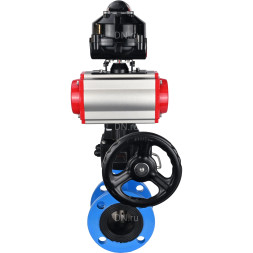 Затвор дисковый поворотный WBV1313E-2W-F-H Ду50 Ру16 фланцевый, корпус - чугун GGG40, диск - чугун GGG40, уплотнение - EPDM, с пневмоприводом PA-DA-105, БКВ APL-510N EX и ручным дублером MON1-250-T26-ISO