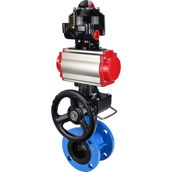 Затвор дисковый поворотный WBV1313E-2W-F-H Ду50 Ру16 фланцевый, корпус - чугун GGG40, диск - чугун GGG40, уплотнение - EPDM, с пневмоприводом PA-DA-105, БКВ APL-510N EX и ручным дублером MON1-250-T26-ISO в Алматы