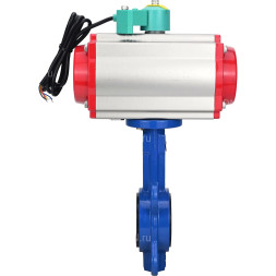 Затвор дисковый поворотный WBV1413E-2W-Fb-H Ду80 Ру16, корпус - чугун GGG50, диск - чугун GGG40, уплотнение - EPDM, с пневмоприводом PA-SA-083, пневмораспределителем 4M310-08 24В NAMUR и магнитным переключателем ALS200D