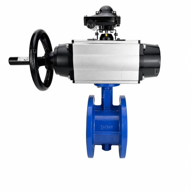 Затвор дисковый поворотный WBV1331E-2W-F-H Ду100 Ру16 фланцевый, корпус - чугун GGG40, диск - нержавеющая сталь 304, уплотнение - EPDM, с пневмоприводом PA-DA-105-1, 4M310-08 DC24V и APL-210N в Алматы