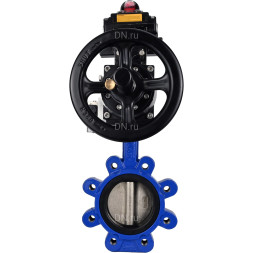 Затвор дисковый поворотный WBV1616N-2W-Fb-H Ду125 Ру16 LUG корпус - чугун QT450, диск - чугун QT450, уплотнение - NBR, с пневмоприводом PA-DA-105-1, пневмораспределителем 4M310-08 AC220V и БКВ APL-410N EX