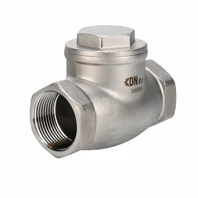 Клапан обратный VCT3232-T 1 1/2 Ду40 Ру16 ZGY резьбовой, поворотный, корпус - нержавеющая сталь CF8М/AISI 316, диск - нержавеющая сталь CF8М/AISI 316, уплотнение - PTFE в Алматы