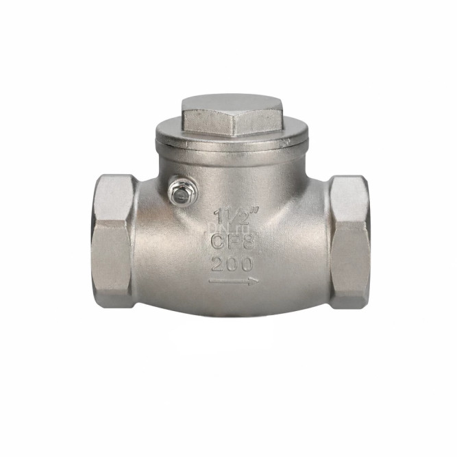 Клапан обратный VCT3232-T 1 1/2 Ду40 Ру16 ZGY резьбовой, поворотный, корпус - нержавеющая сталь CF8М/AISI 316, диск - нержавеющая сталь CF8М/AISI 316, уплотнение - PTFE в Алматы