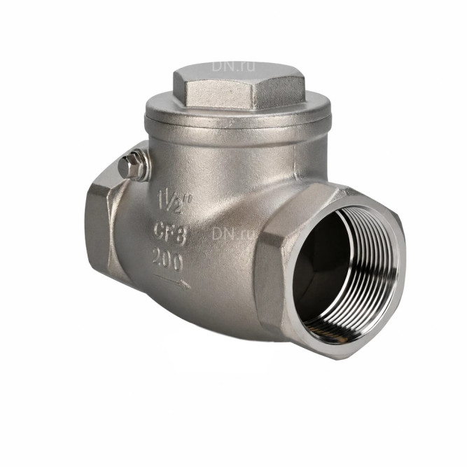 Клапан обратный VCT3232-T 1 1/2 Ду40 Ру16 ZGY резьбовой, поворотный, корпус - нержавеющая сталь CF8М/AISI 316, диск - нержавеющая сталь CF8М/AISI 316, уплотнение - PTFE в Алматы