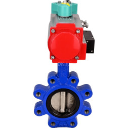 Затвор дисковый поворотный WBV1616N-2W-Fb-H Ду125 Ру16 LUG корпус - чугун QT450, диск - чугун QT450, уплотнение - NBR, с пневмоприводом PA-DA-105, пневмораспределителем 4M310-08 AC220V и магнитным переключателем ALS200D