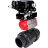 Кран шаровой BV4242E-FP-GRM-ISO Дн40 Ру10 полнопроходной, корпус - НПВХ, шар - НПВХ, уплотнение - EPDM, с пневмоприводом PA-DA-052 и пневмопозиционером YT-1000RSN без обратной связи в Алматы