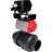 Кран шаровой BV4242E-FP-GRM-ISO Дн40 Ру10 полнопроходной, корпус - НПВХ, шар - НПВХ, уплотнение - EPDM, с пневмоприводом PA-DA-052 и пневмопозиционером YT-1000RSN без обратной связи в Алматы