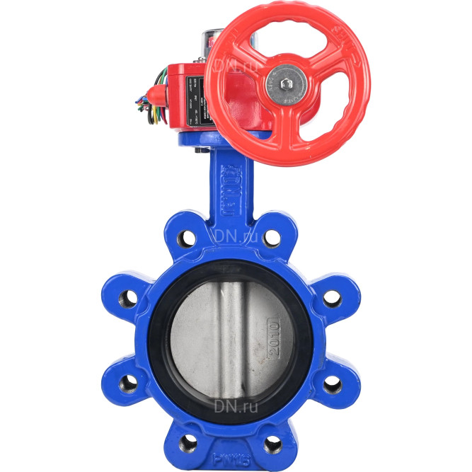 Затвор дисковый поворотный WBV1631E-2W-Fb-H Ду125 Ру16 LUG межфланцевый, корпус - чугун QT450, диск - нержавеющая сталь AISI 304, уплотнение - EPDM, с редуктором HGBF RQN1-180Z в Алматы
