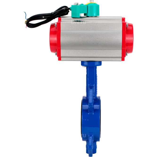 Затвор дисковый поворотный WBV1432E-2W-Fb-H Ду40 Ру16 корпус - чугун GGG50, диск - нержавеющая сталь 316L, уплотнение - EPDM, с пневмоприводом PA-DA-052, пневмораспределителем 4M310-08 AC220V и магнитным переключателем ALS200D в Алматы