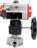 Кран шаровой BV3232P(4pc)-SP-3WL-T-ISO-H Ду40 Ру63 стандартнопроходной трехходовой L-тип, нерж. сталь SS316, внутренняя резьба, уплотнение - PTFE, пн.приводом PA-DA-065, пн.распределителем 4M310-08 DC24V и ручным дублером MON1-250-T26-ISO в Алматы