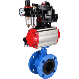 Затвор дисковый поворотный WBV1313E-2W-F-H Ду80 Ру16 фланцевый, корпус - чугун GGG40, диск - чугун GGG40, EPDM, с пневмоприводом PA-DA-105, пневмораспределителем 4M310-08 DC24V, БКВ APL-510N EX и БПВ AFC2000