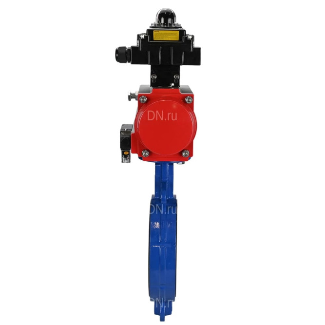 Затвор дисковый поворотный WBV1413E-2W-Fb-H Ду250 Ру16, корпус - чугун GGG50, диск - чугун GGG40, уплотнение - EPDM, с пневмоприводом PA-SA-210 с возвратными пружинами, пневмораспределителем 4M310-08 AC220V, БКВ APL-410N EX в Алматы