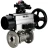 Кран шаровой BV3232P(3pc)-FP-F-ISO-H Ду80 Ру40 фланцевый корпус - нержавеющая сталь 316, полнопроходной, уплотнение - PTFE, с пневмоприводом PA-DA-105-1, пневмораспределителем 4M310-08 AC220V, БКВ APL-210N в Алматы