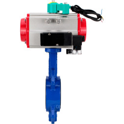 Затвор дисковый поворотный WBV1432E-2W-Fb-H Ду50 Ру16 корпус - чугун GGG50, диск - нержавеющая сталь 316L, уплотнение - EPDM, с пневмоприводом PA-DA-065, пневмораспределителем 4M310-08 AC220V и магнитным переключателем ALS200D