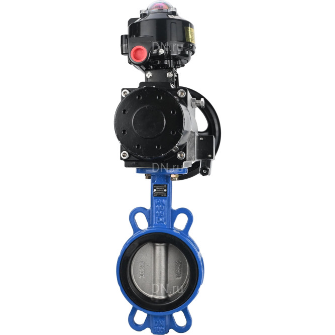 Затвор дисковый поворотный WBV1132N-2W-Fb-H Ду125 Ру16, корпус - чугун GG25, диск - нержавеющая сталь 316L, уплотнение - NBR, с пневмоприводом PA-DA-105-1 двойного действия, пневмораспределителем 4M310-08 AC220V, БКВ APL-510N-EX в Алматы