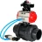 Кран шаровой BV4242E-FP-GRM-ISO Дн65 Ру10 полнопроходной, корпус - НПВХ, шар - НПВХ, уплотнение - EPDM, с пневмоприводом PA-DA-065, пневмораспределителем 4V320-10 AC220V и БКВ APL-210N в Алматы